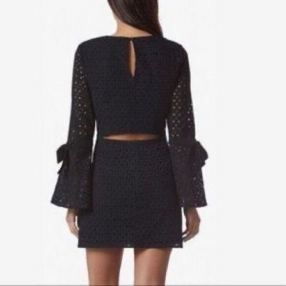 Avec Les Filles Black Eyelet Bell Sleeve Dress - Picture 16 of 16